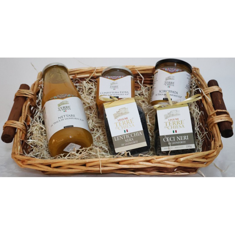 CESTA DI LEGUMI E TIPICI DI SICILIA