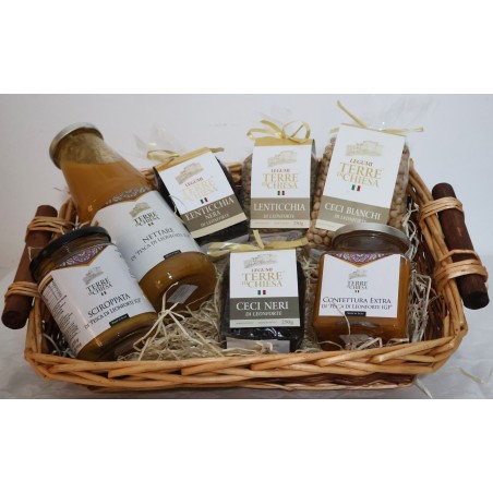 CESTA DI LEGUMI E TIPICI DI SICILIA