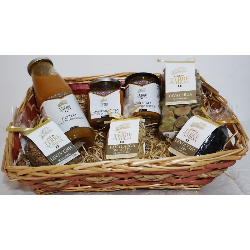 CESTA DI LEGUMI E TIPICI DI SICILIA